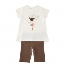 I DO σετ μπλούζα με κολάν 4.G555-0115 μπεζ